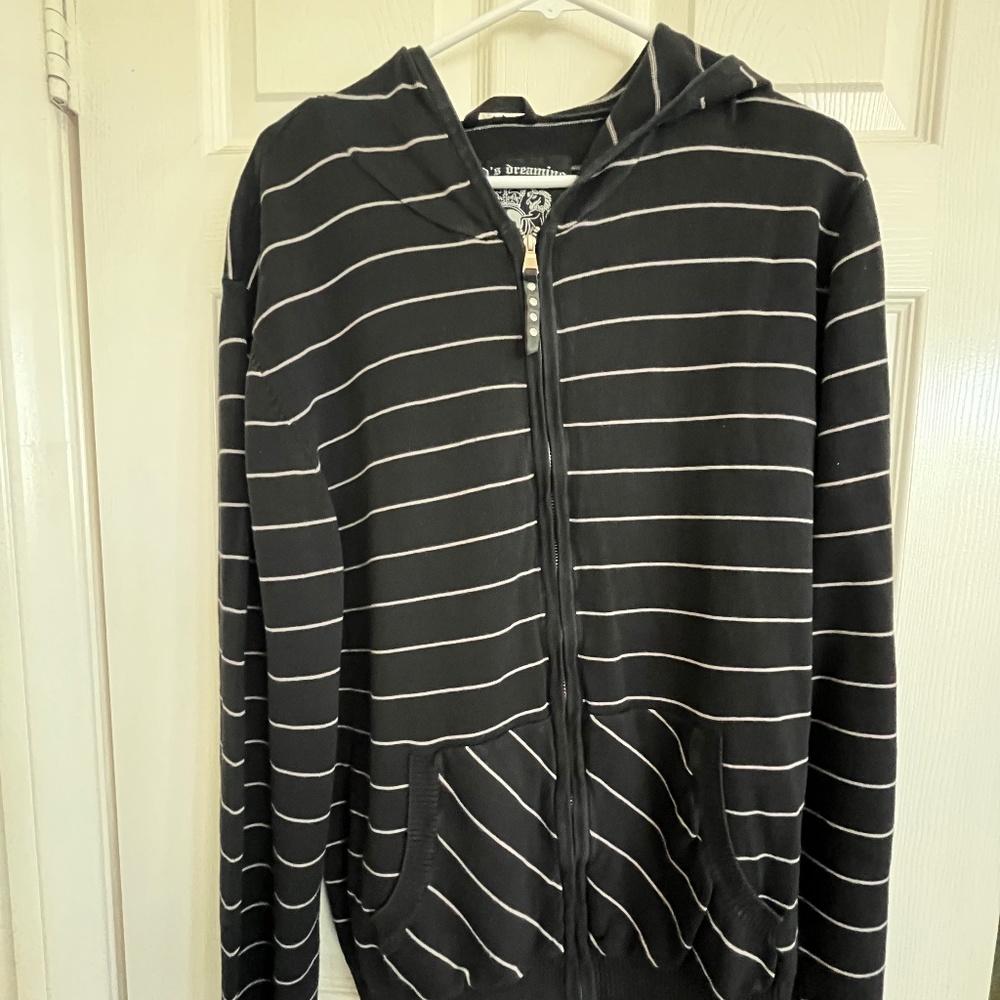 England's Dreaming | Extra Large | Black w/ Stripes Light Hoodie | Like New